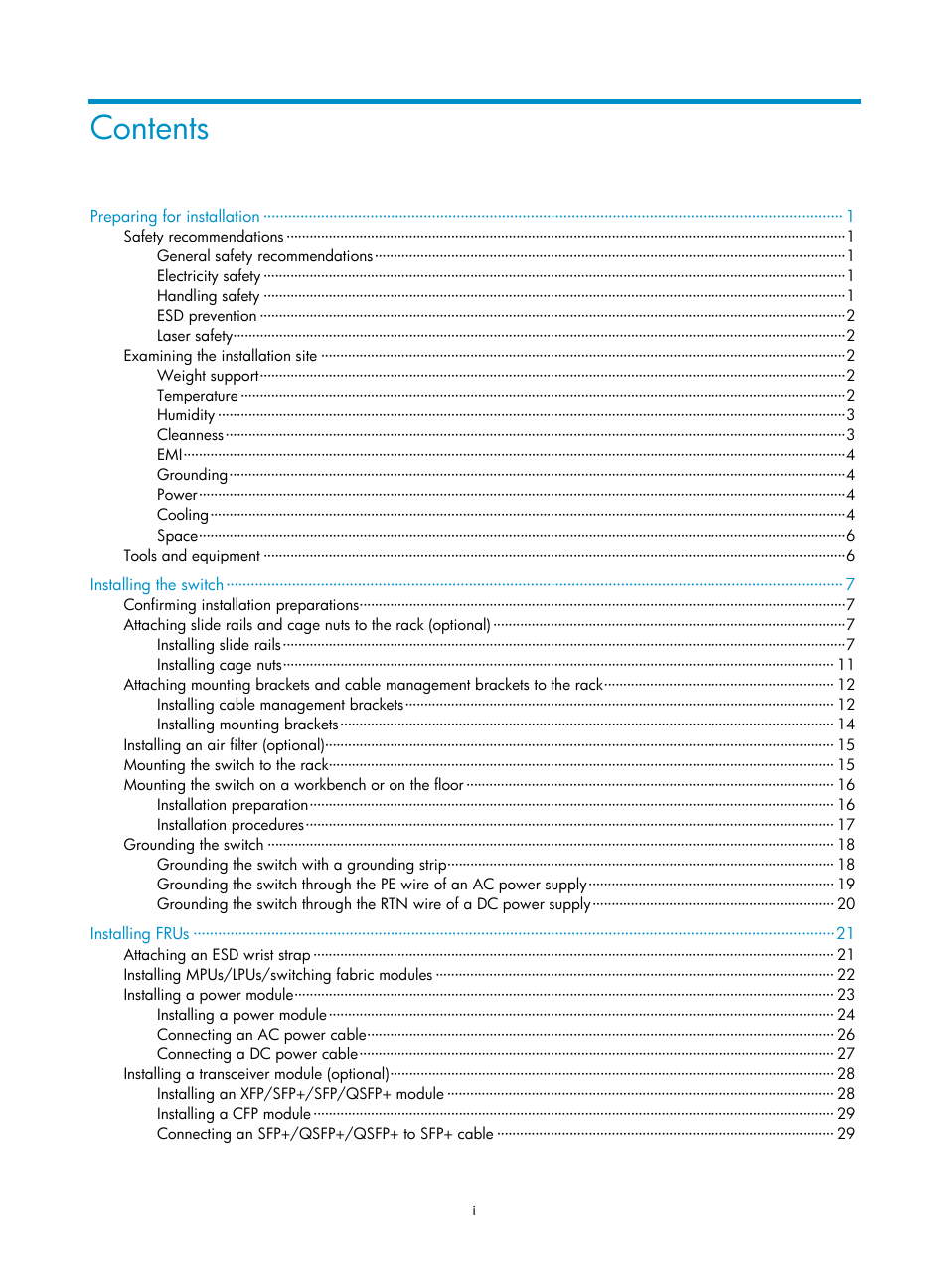 H3C Technologies H3C S10500 Series Switches User Manual | Page 5 / 115