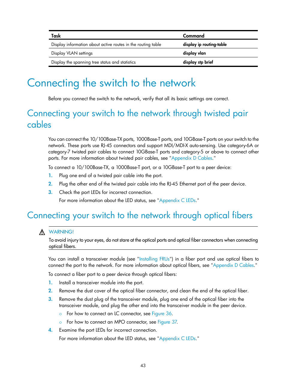 Connecting the switch to the network | H3C Technologies H3C S10500 Series Switches User Manual | Page 51 / 115