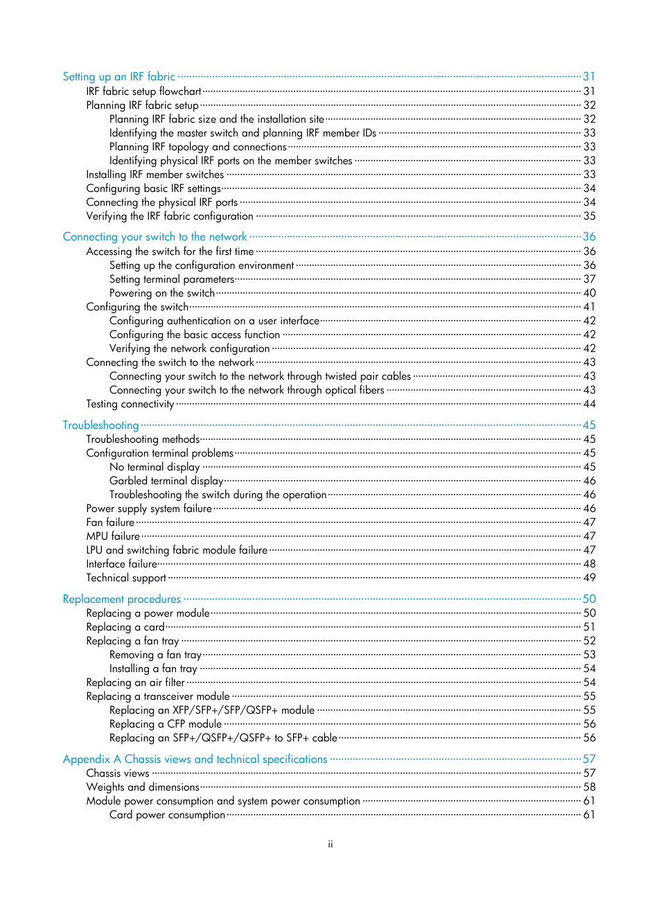 H3C Technologies H3C S10500 Series Switches User Manual | Page 6 / 115