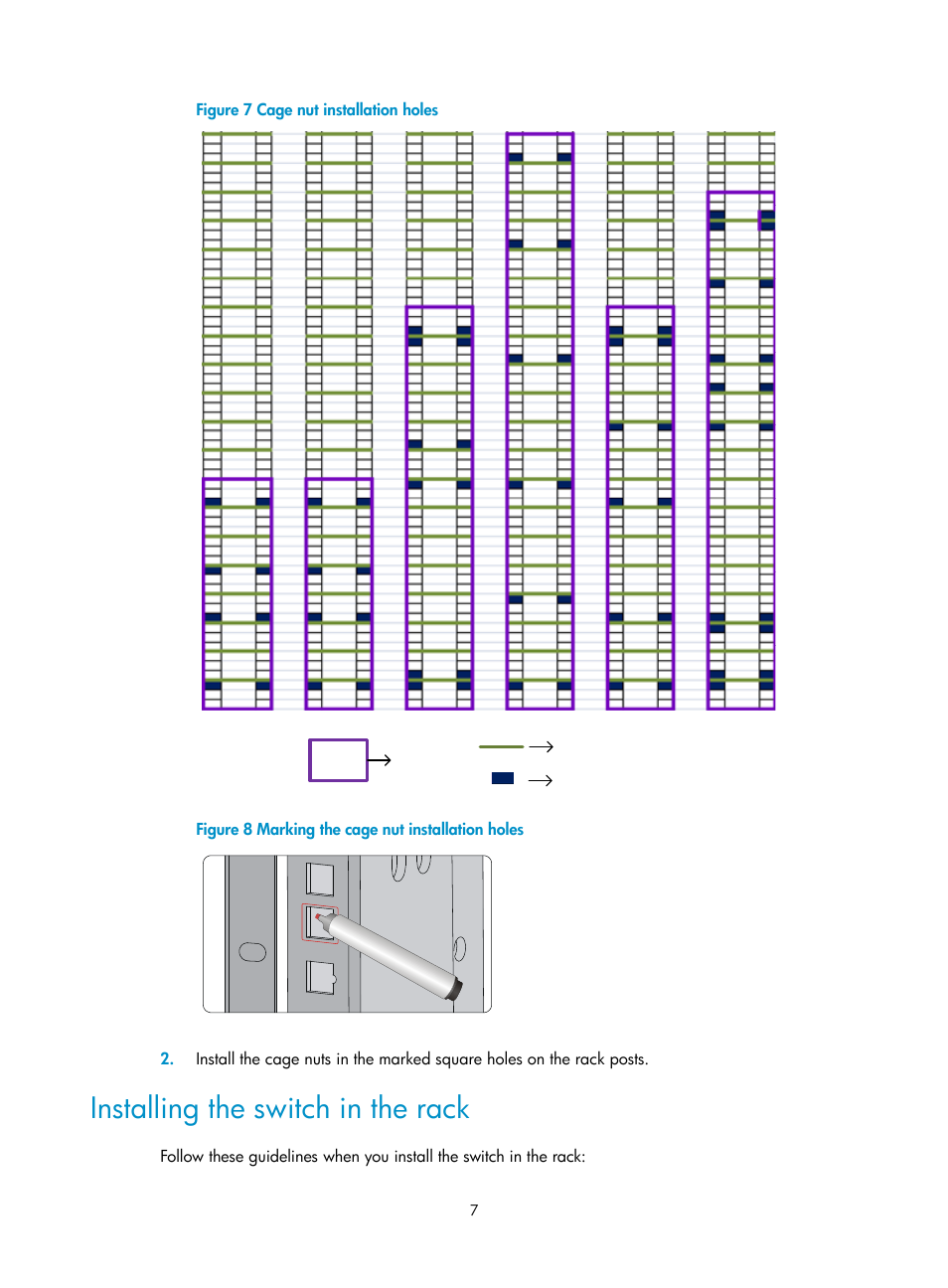 Installing the switch in the rack | H3C Technologies H3C S10500 Series Switches User Manual | Page 10 / 19