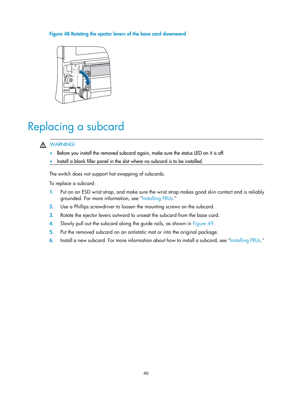 Replacing a subcard, Figure | H3C Technologies H3C S10500 Series Switches User Manual | Page 56 / 140