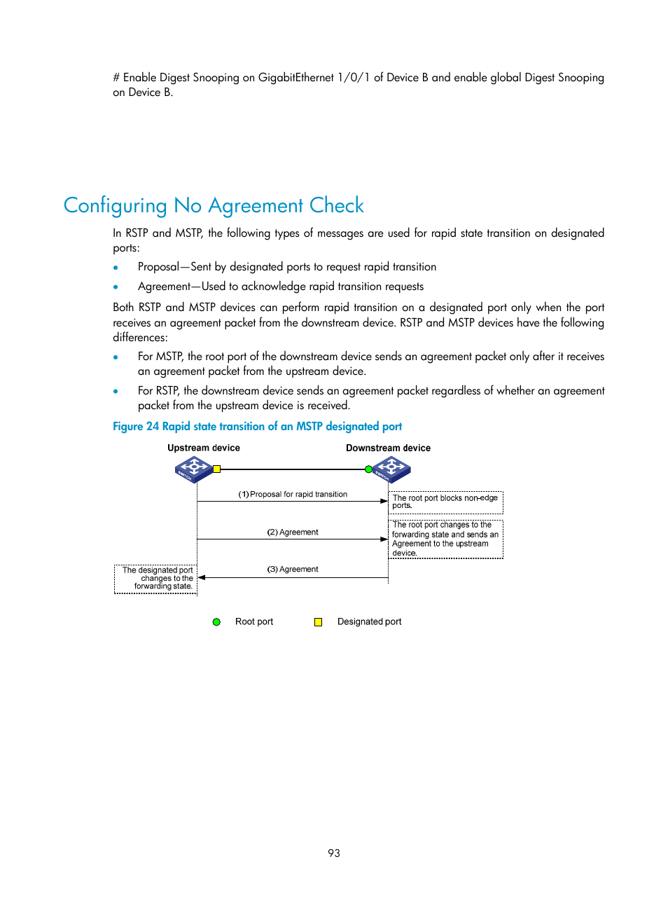 Configuring no agreement check | H3C Technologies H3C S10500 Series Switches User Manual | Page 104 / 251