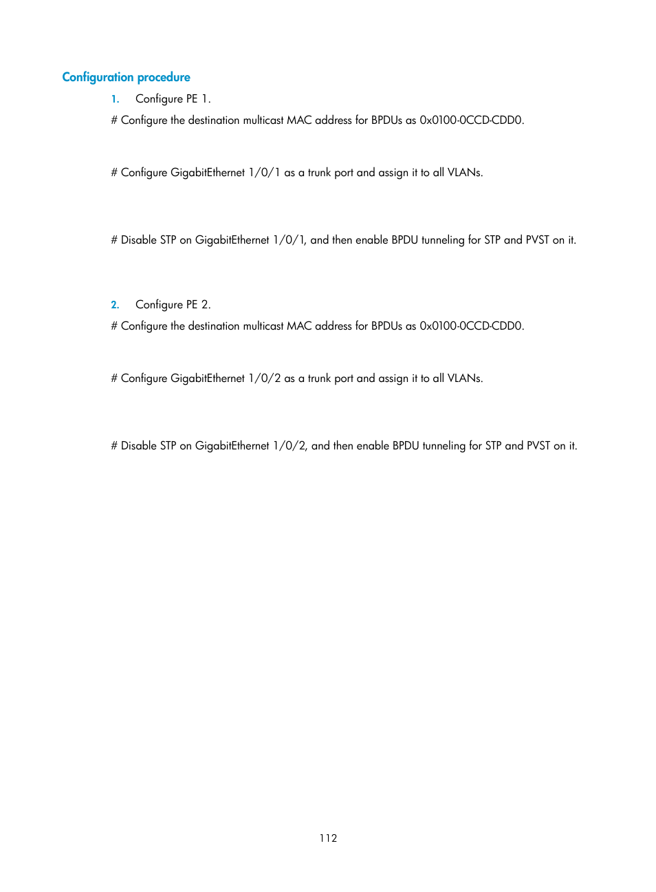 Configuration procedure | H3C Technologies H3C S10500 Series Switches User Manual | Page 123 / 251