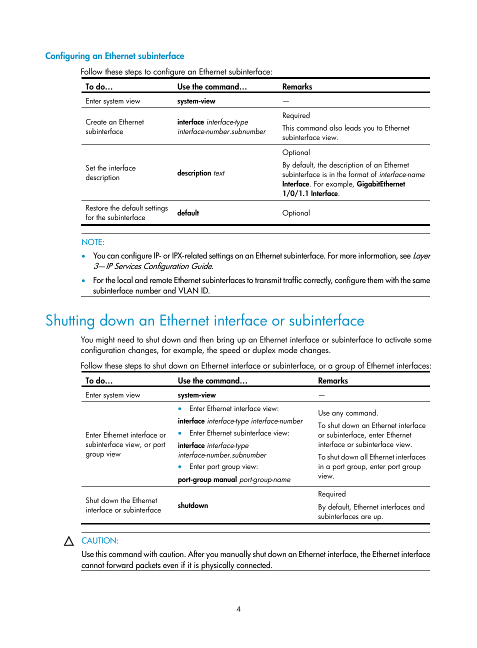 Configuring an ethernet subinterface | H3C Technologies H3C S10500 Series Switches User Manual | Page 15 / 251
