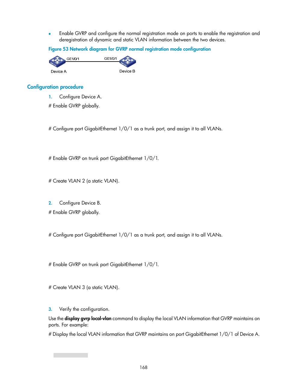 Configuration procedure | H3C Technologies H3C S10500 Series Switches User Manual | Page 179 / 251
