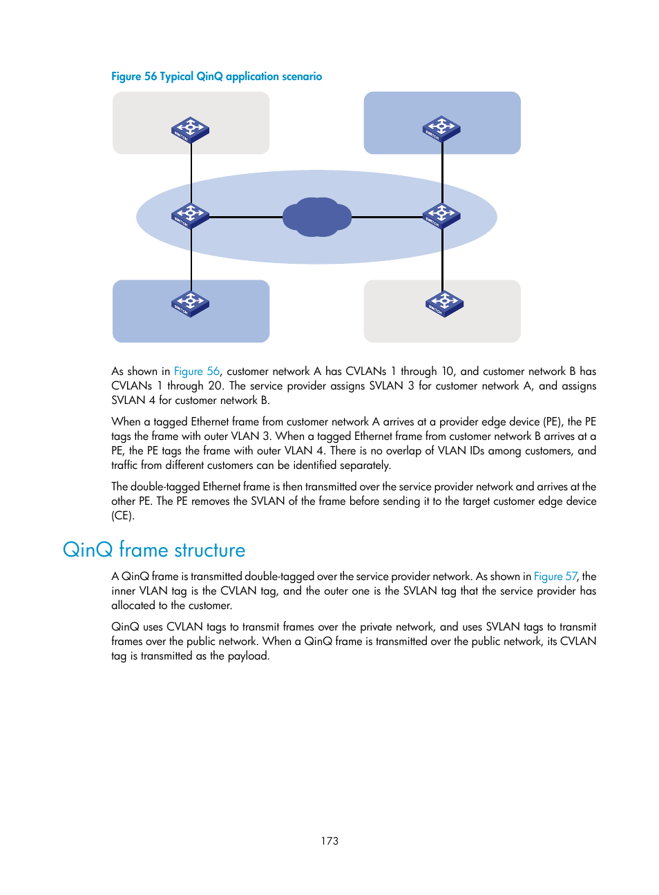 Qinq frame structure | H3C Technologies H3C S10500 Series Switches User Manual | Page 184 / 251