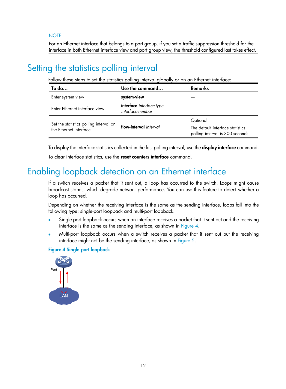 Setting the statistics polling interval | H3C Technologies H3C S10500 Series Switches User Manual | Page 23 / 251