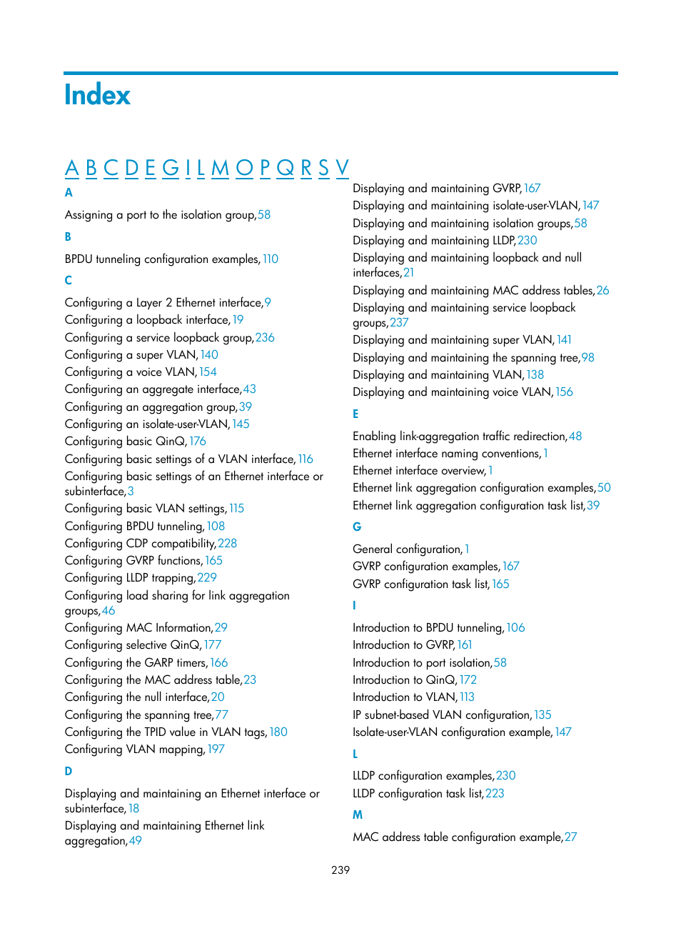 Index | H3C Technologies H3C S10500 Series Switches User Manual | Page 250 / 251