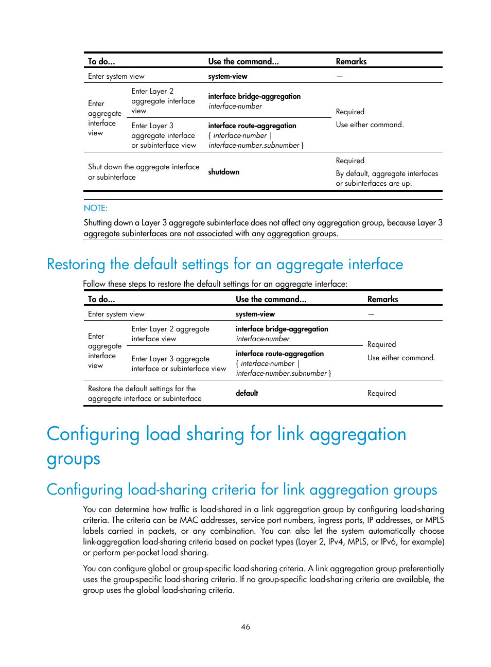 Configuring load sharing for link, Aggregation groups | H3C Technologies H3C S10500 Series Switches User Manual | Page 57 / 251