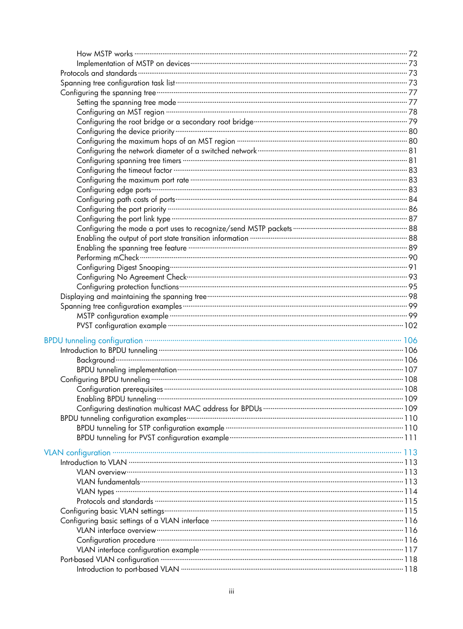 H3C Technologies H3C S10500 Series Switches User Manual | Page 8 / 251