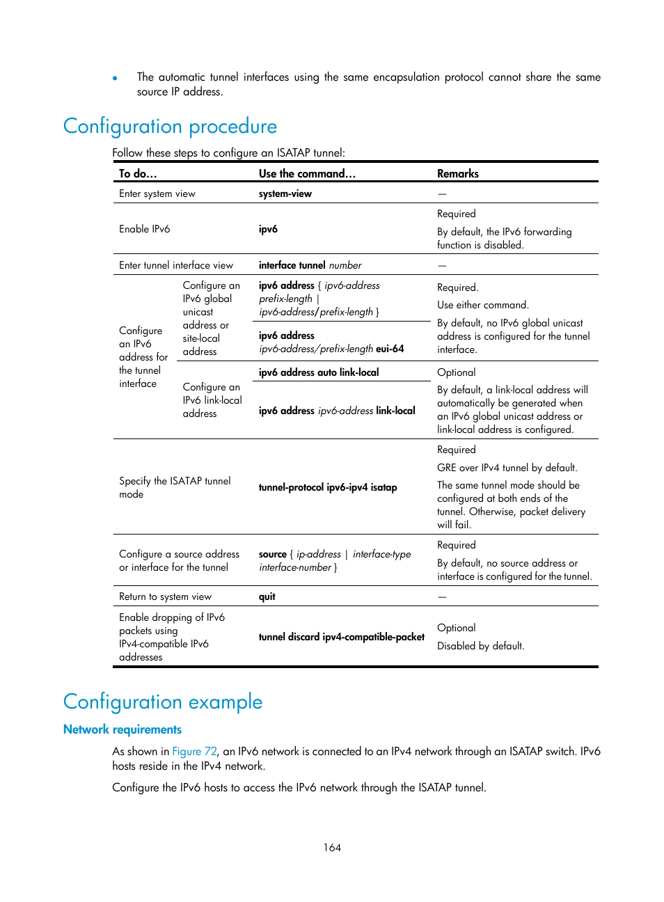 Configuration procedure, Configuration example, Network requirements | H3C Technologies H3C S10500 Series Switches User Manual | Page 175 / 208