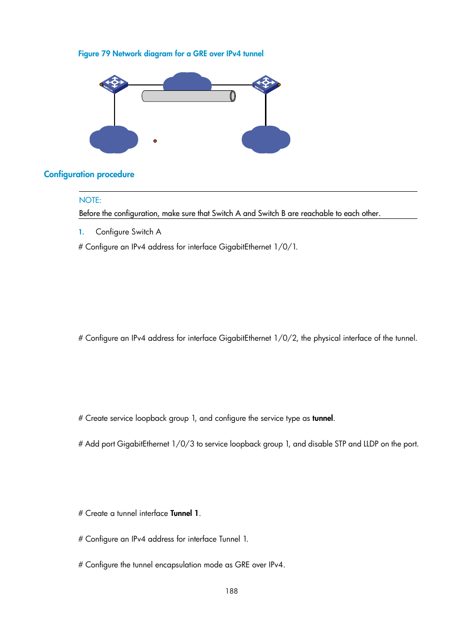 Configuration procedure | H3C Technologies H3C S10500 Series Switches User Manual | Page 199 / 208