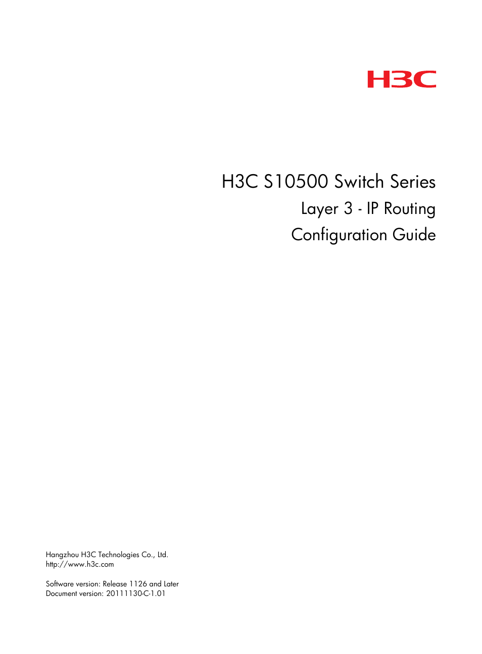 H3C Technologies H3C S10500 Series Switches User Manual | 397 pages