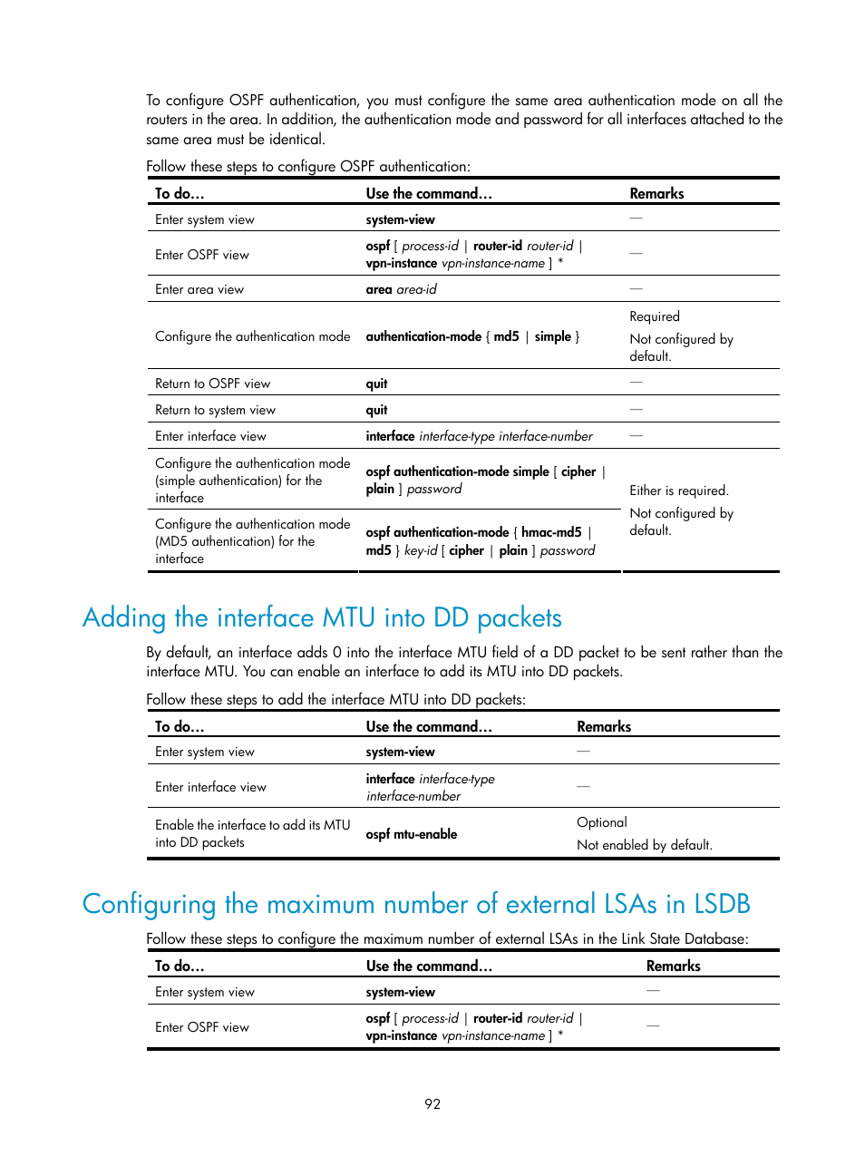 Adding the interface mtu into dd packets | H3C Technologies H3C S10500 Series Switches User Manual | Page 107 / 397