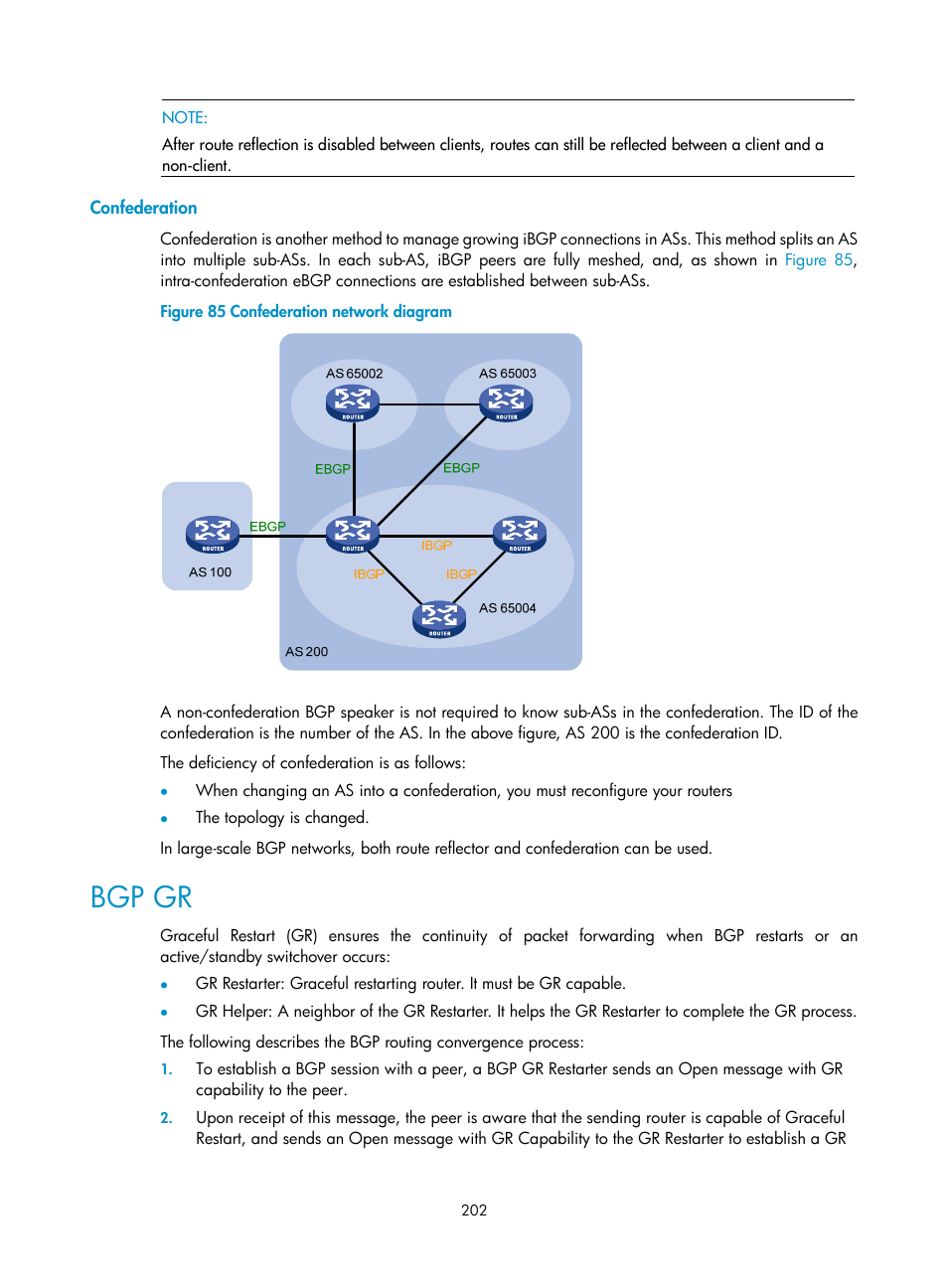 Confederation, Bgp gr | H3C Technologies H3C S10500 Series Switches User Manual | Page 217 / 397