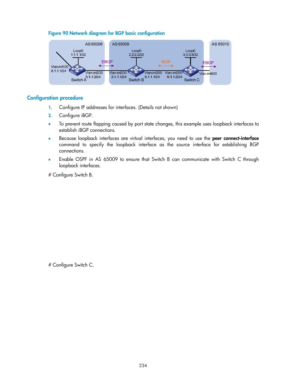 Configuration procedure | H3C Technologies H3C S10500 Series Switches User Manual | Page 249 / 397