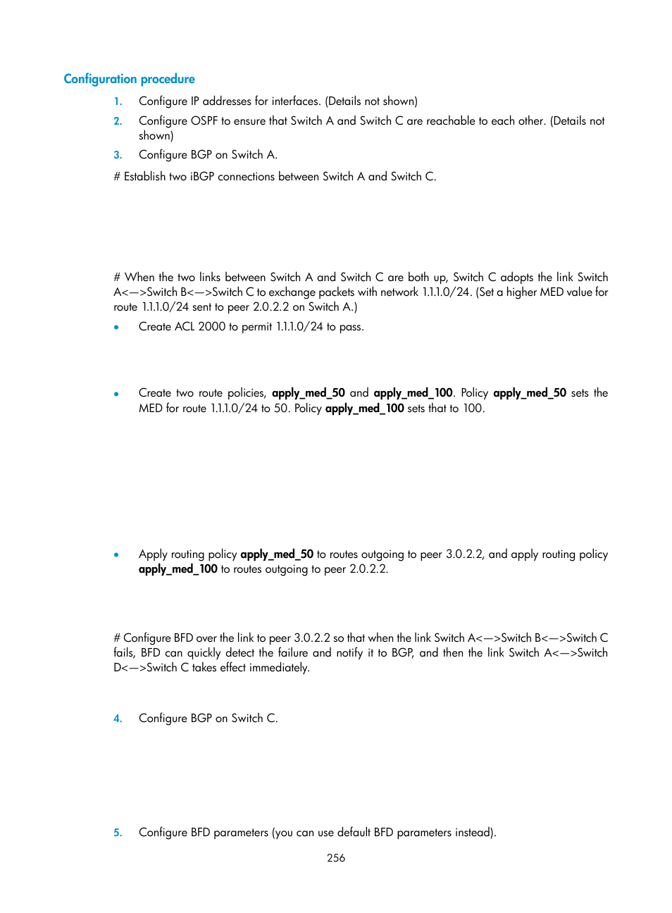Configuration procedure | H3C Technologies H3C S10500 Series Switches User Manual | Page 271 / 397
