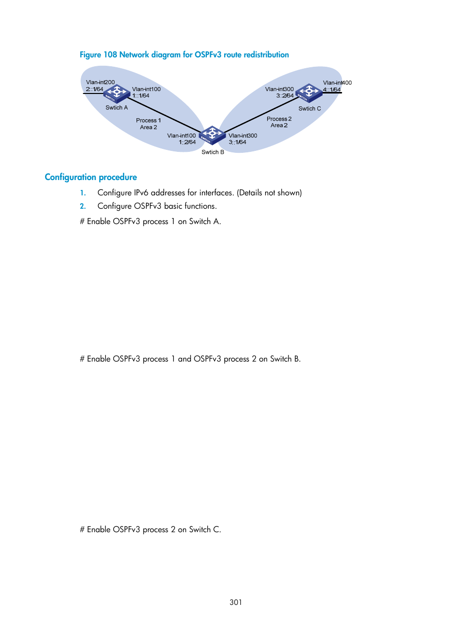 Configuration procedure | H3C Technologies H3C S10500 Series Switches User Manual | Page 316 / 397