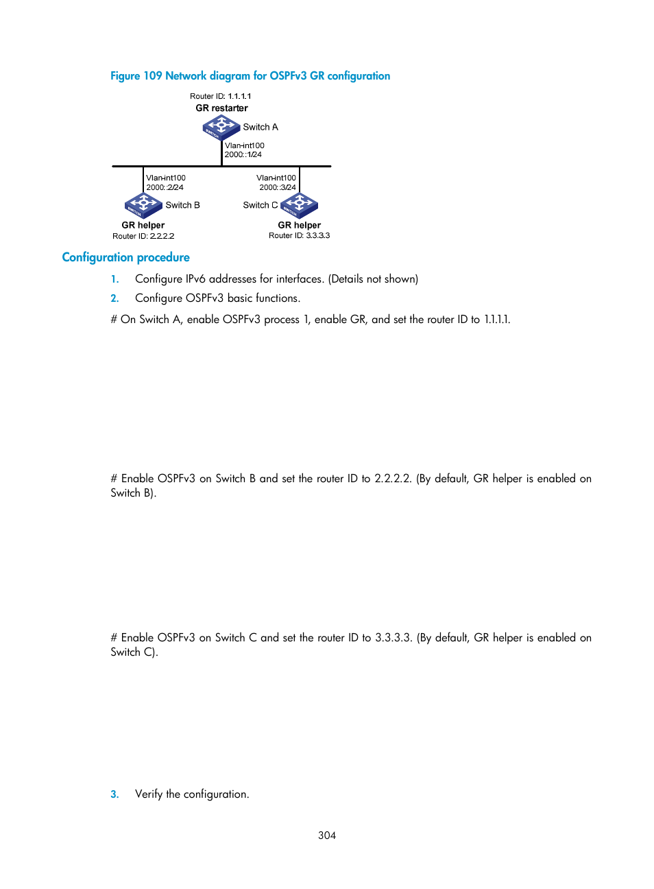 Configuration procedure | H3C Technologies H3C S10500 Series Switches User Manual | Page 319 / 397