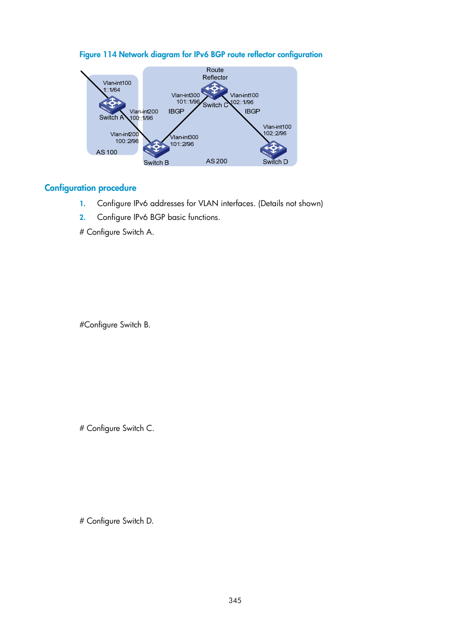 Configuration procedure | H3C Technologies H3C S10500 Series Switches User Manual | Page 360 / 397