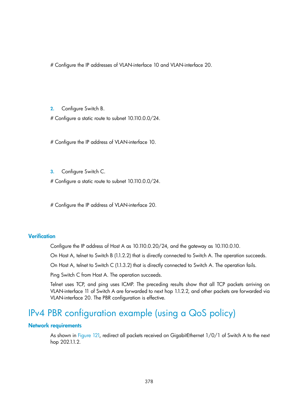 Verification, Network requirements | H3C Technologies H3C S10500 Series Switches User Manual | Page 393 / 397