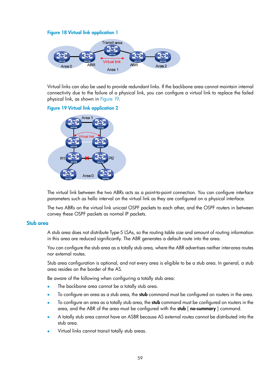 Stub area | H3C Technologies H3C S10500 Series Switches User Manual | Page 74 / 397