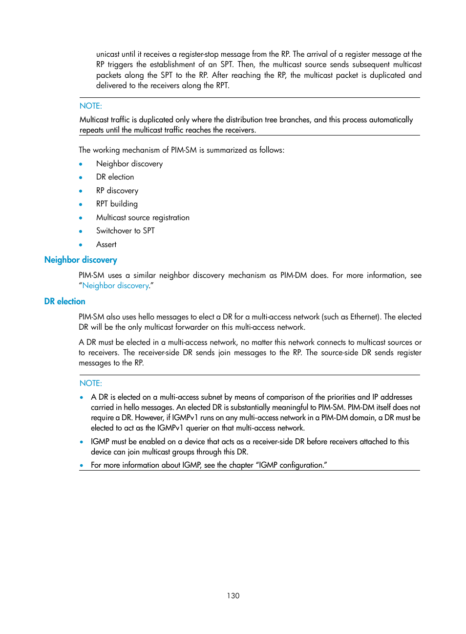 Neighbor discovery, Dr election | H3C Technologies H3C S10500 Series Switches User Manual | Page 145 / 467