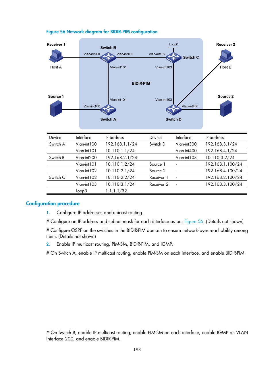 Configuration procedure | H3C Technologies H3C S10500 Series Switches User Manual | Page 208 / 467