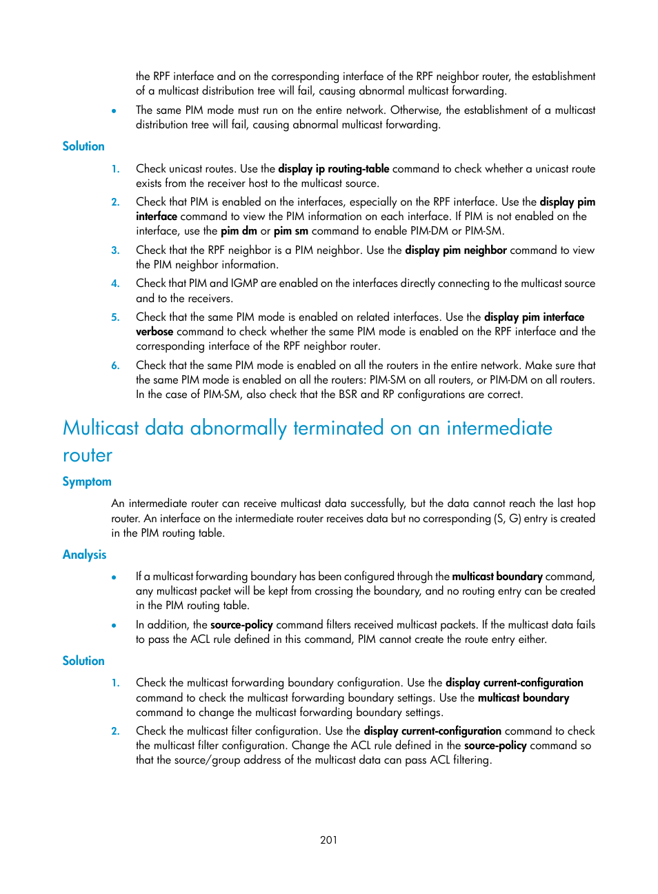 Solution, Symptom, Analysis | H3C Technologies H3C S10500 Series Switches User Manual | Page 216 / 467