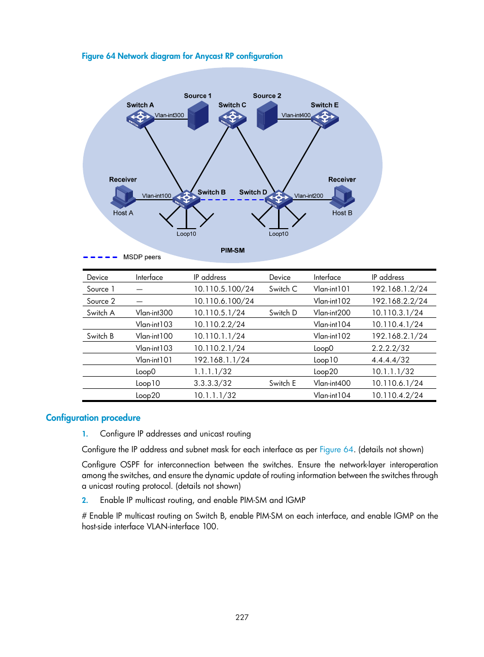 Configuration procedure | H3C Technologies H3C S10500 Series Switches User Manual | Page 242 / 467