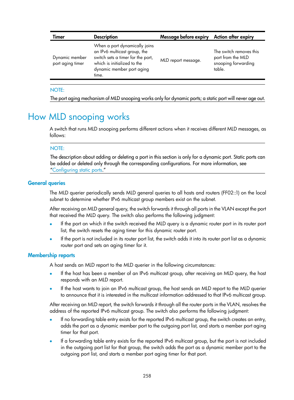 How mld snooping works, General queries, Membership reports | H3C Technologies H3C S10500 Series Switches User Manual | Page 273 / 467