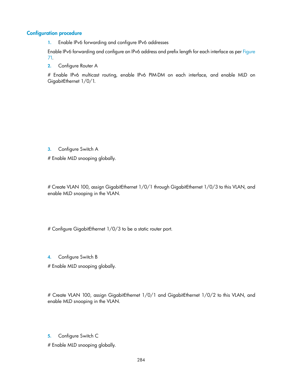 Configuration procedure | H3C Technologies H3C S10500 Series Switches User Manual | Page 299 / 467