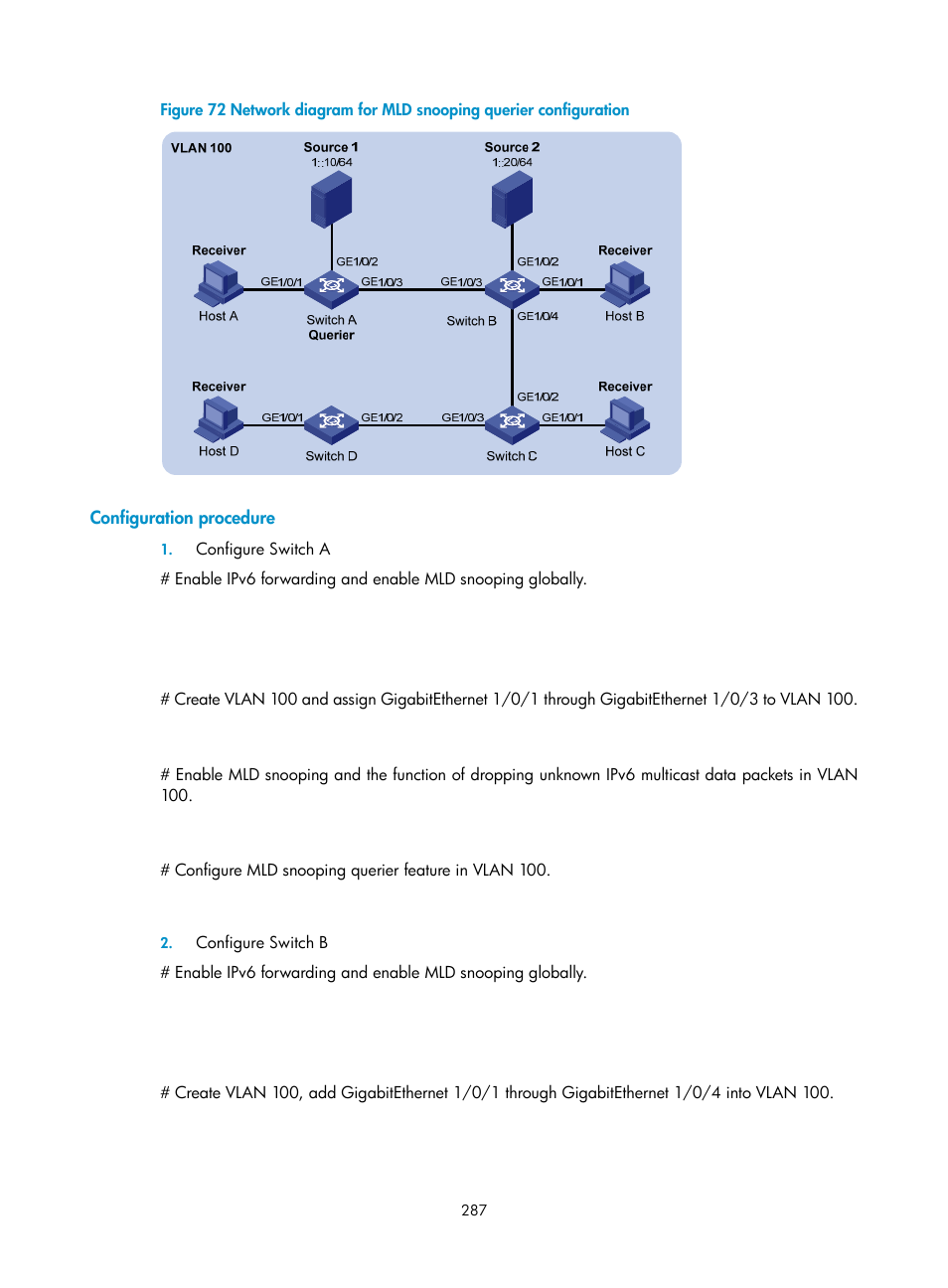 Configuration procedure | H3C Technologies H3C S10500 Series Switches User Manual | Page 302 / 467