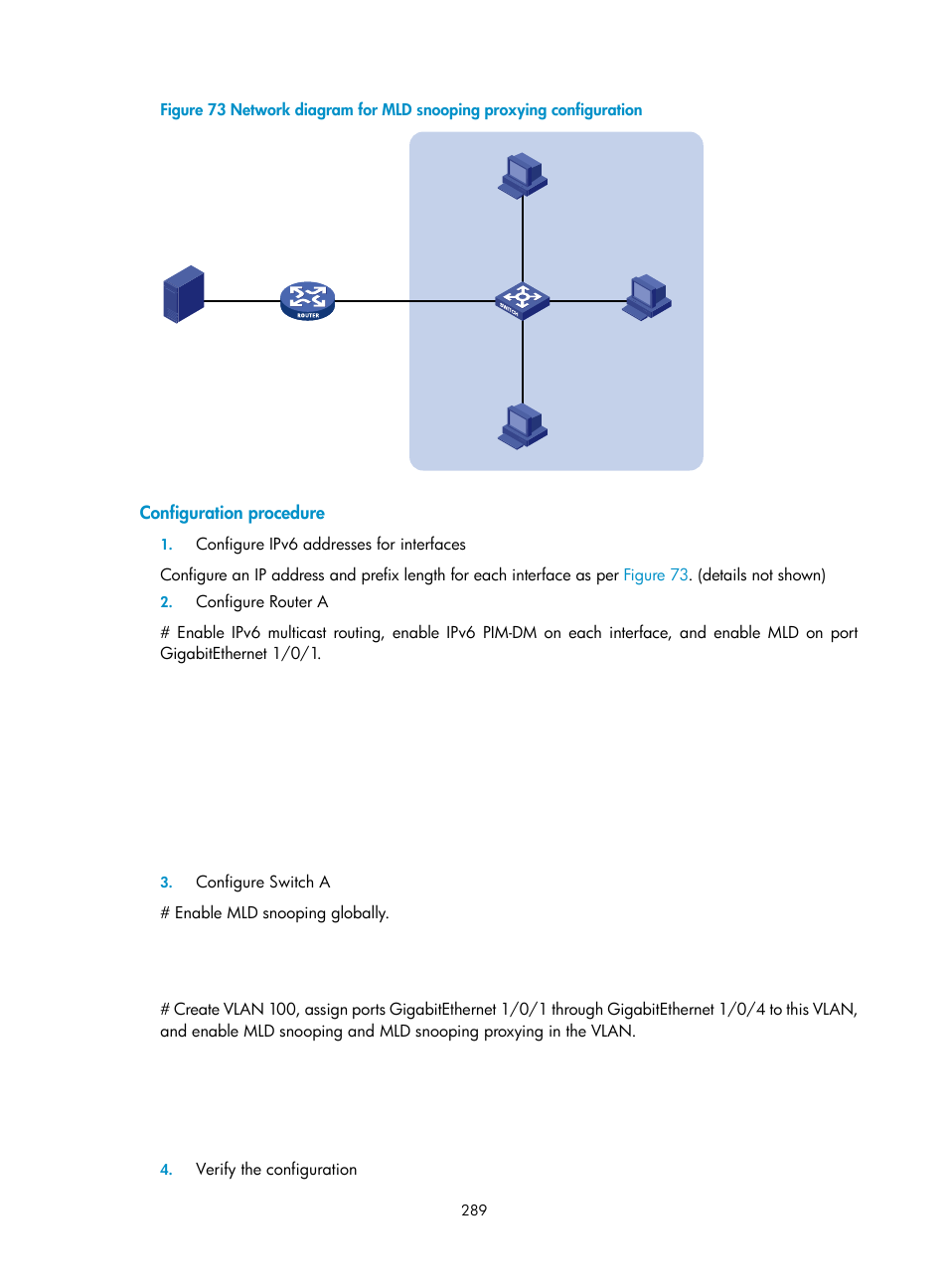 Configuration procedure | H3C Technologies H3C S10500 Series Switches User Manual | Page 304 / 467