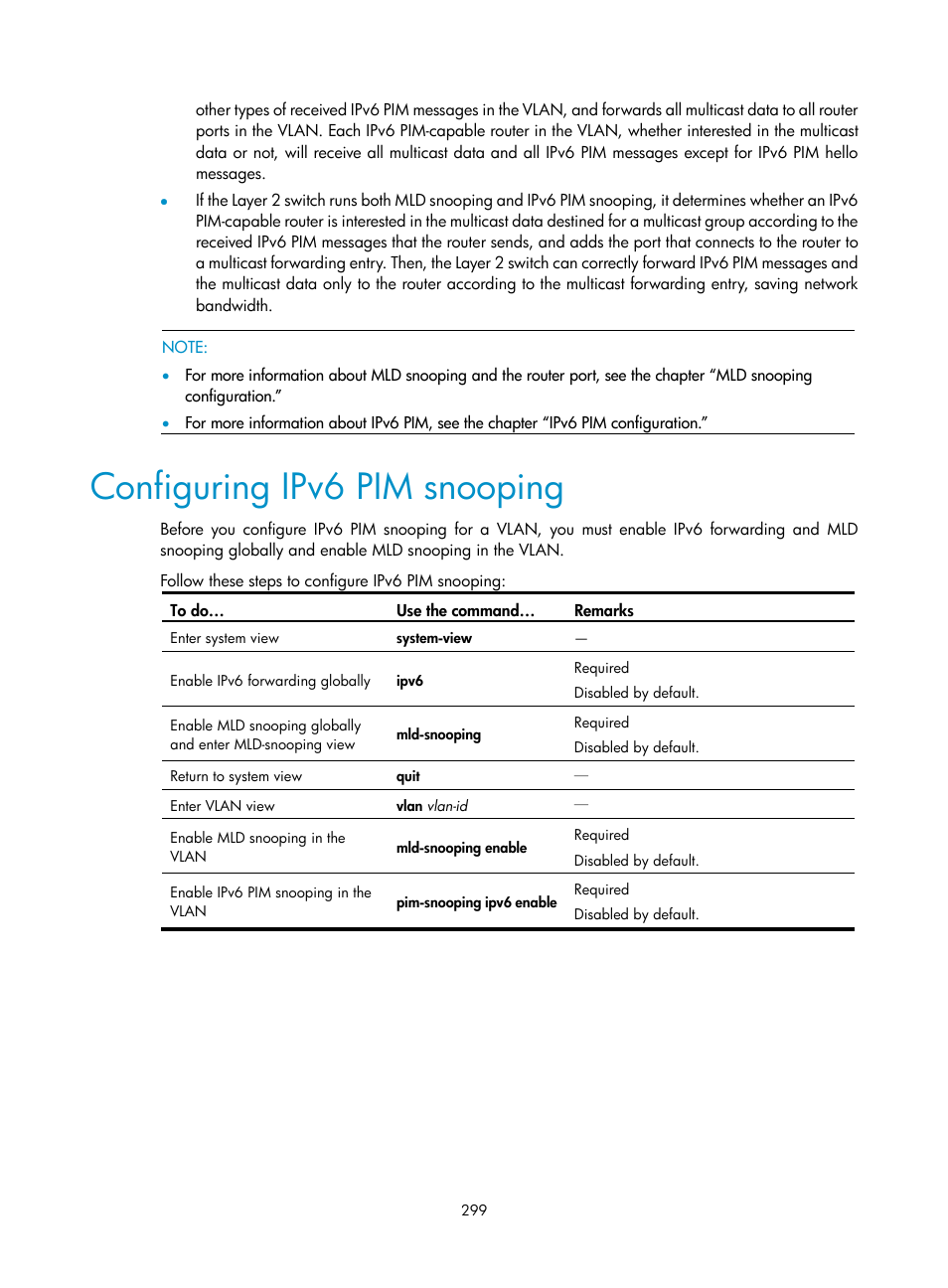 Configuring ipv6 pim snooping | H3C Technologies H3C S10500 Series Switches User Manual | Page 314 / 467