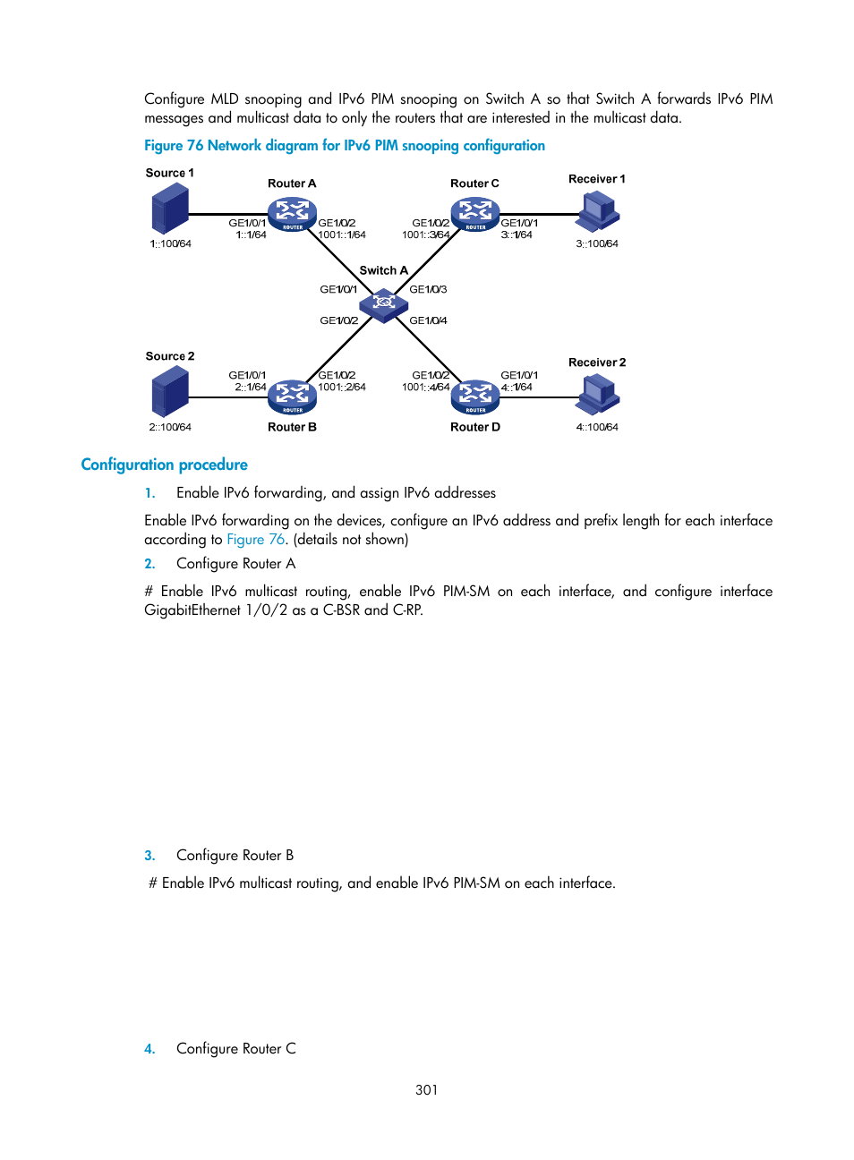 Configuration procedure | H3C Technologies H3C S10500 Series Switches User Manual | Page 316 / 467