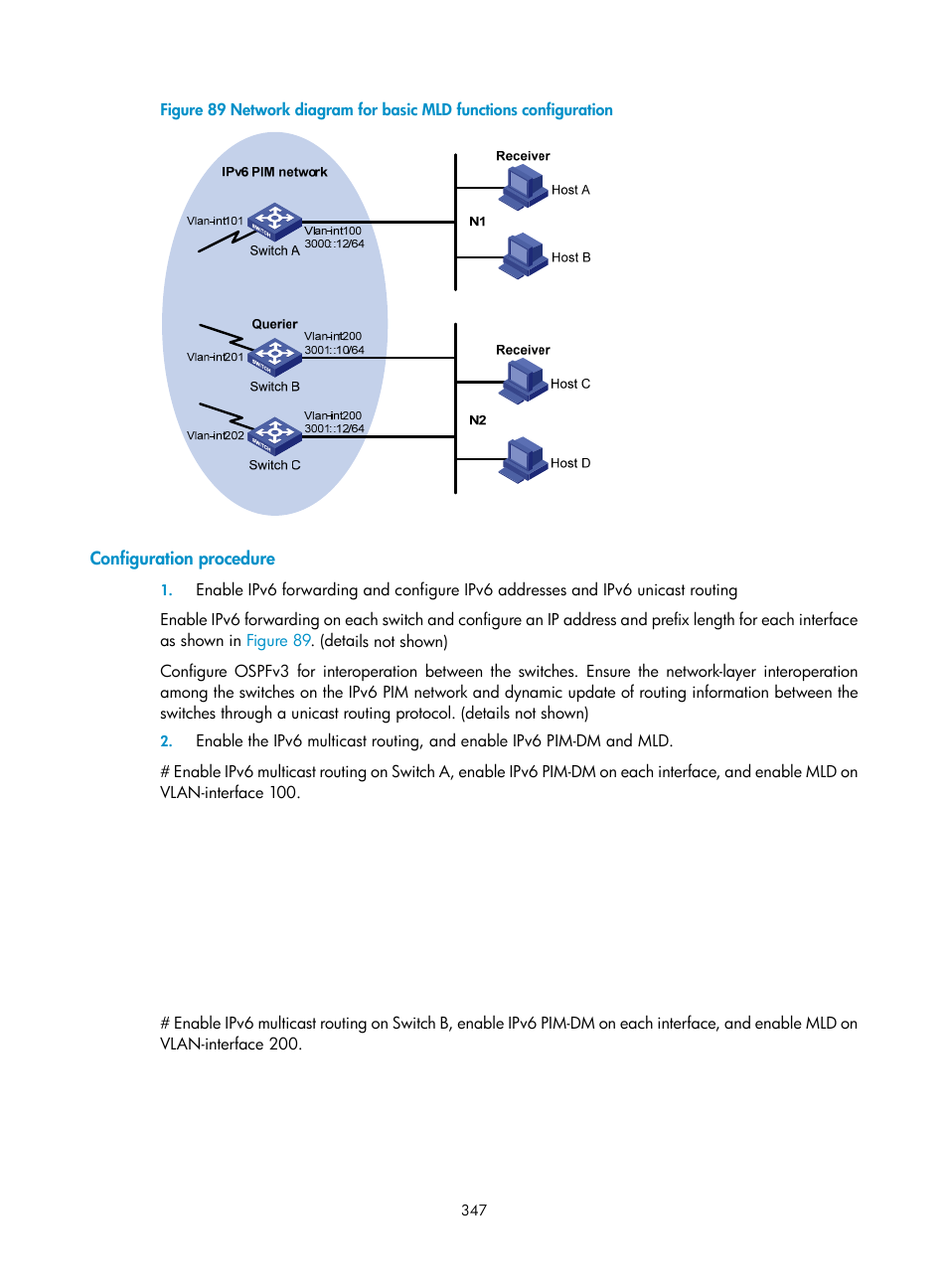 Configuration procedure | H3C Technologies H3C S10500 Series Switches User Manual | Page 362 / 467