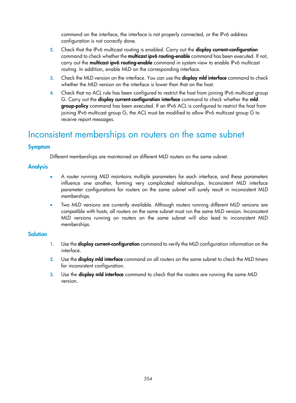 Symptom, Analysis, Solution | H3C Technologies H3C S10500 Series Switches User Manual | Page 369 / 467