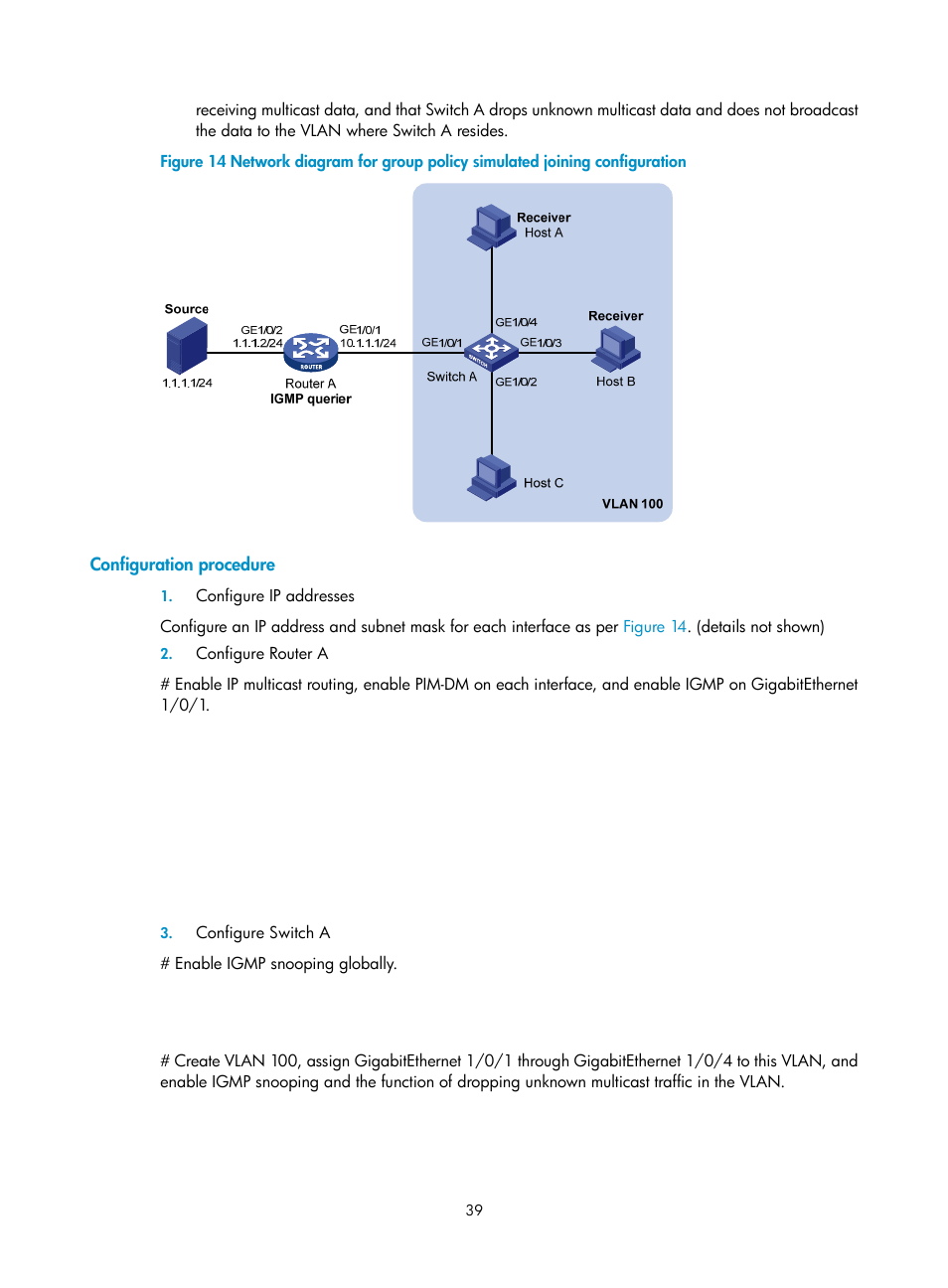 Configuration procedure | H3C Technologies H3C S10500 Series Switches User Manual | Page 54 / 467