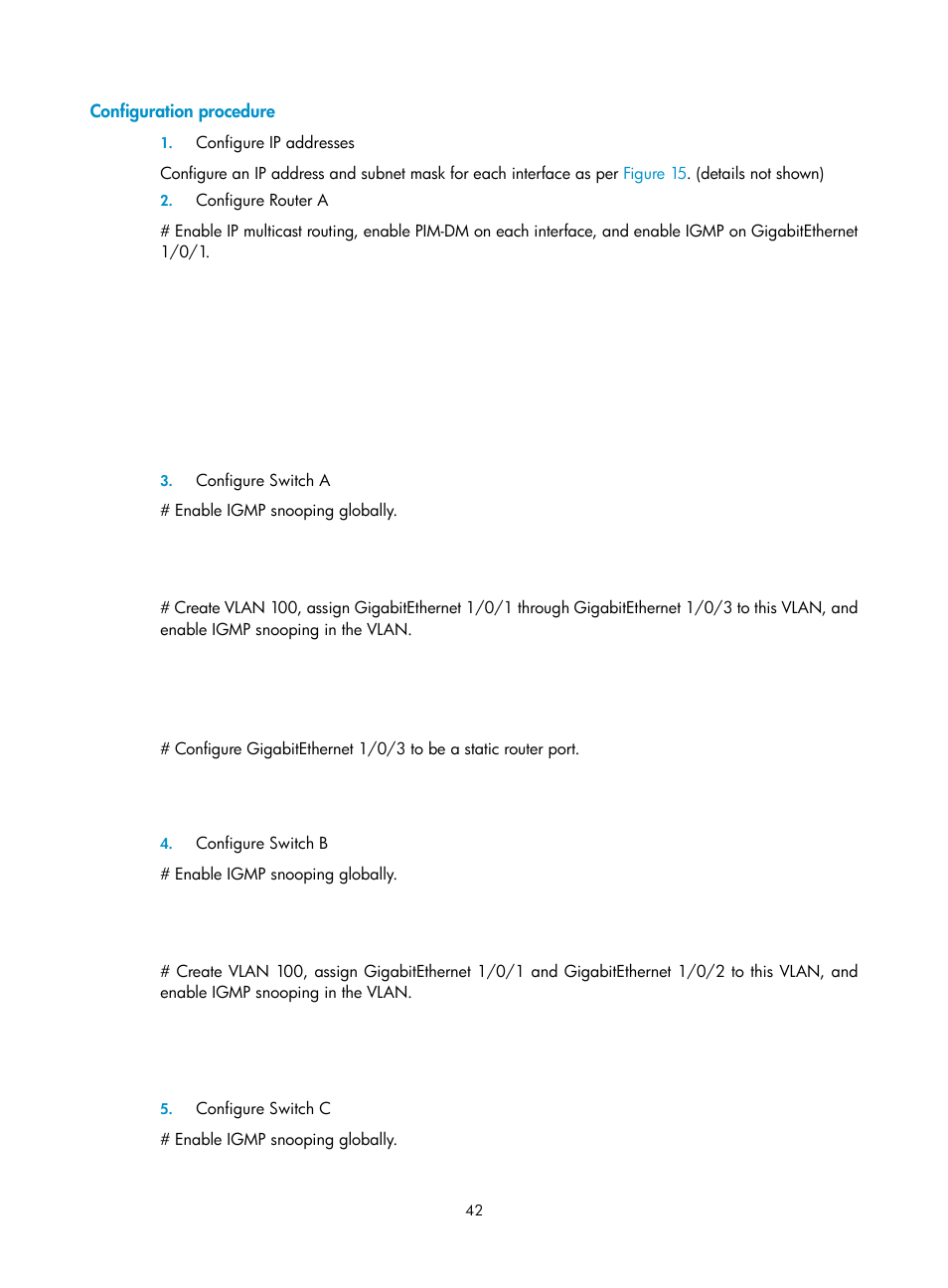 Configuration procedure | H3C Technologies H3C S10500 Series Switches User Manual | Page 57 / 467