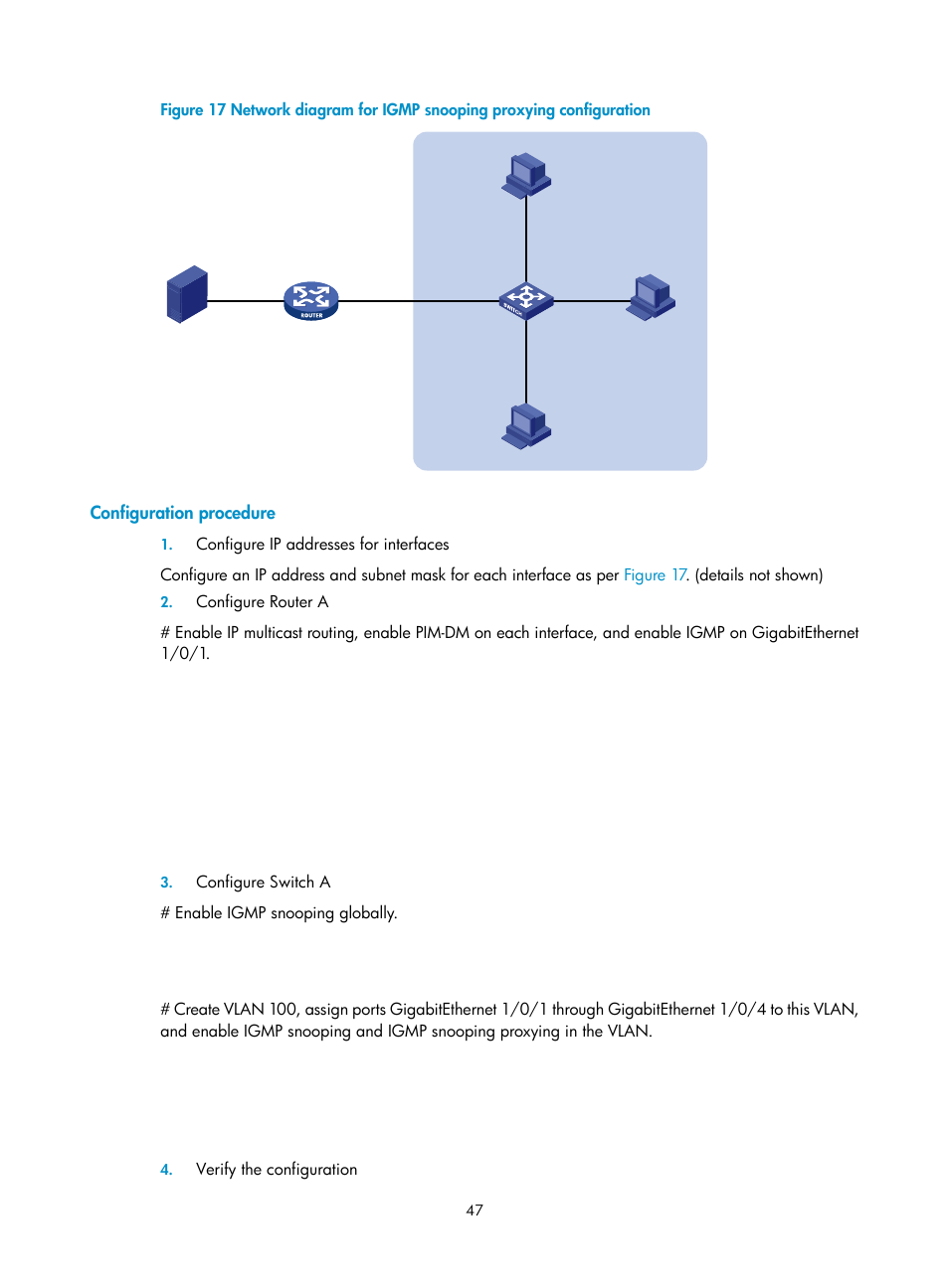 Configuration procedure | H3C Technologies H3C S10500 Series Switches User Manual | Page 62 / 467