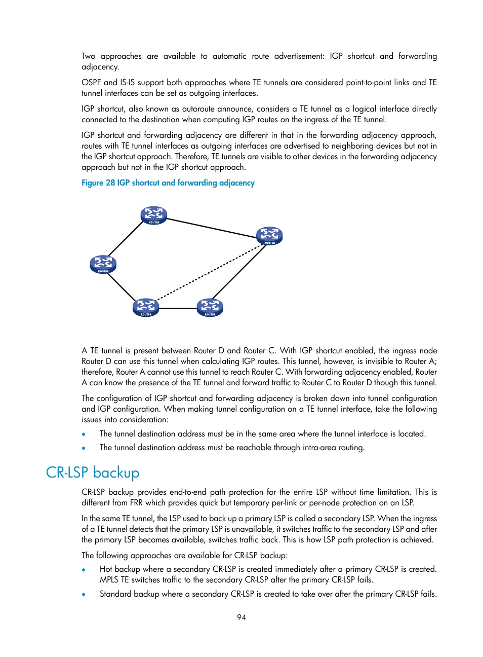 Cr-lsp backup | H3C Technologies H3C S10500 Series Switches User Manual | Page 105 / 395