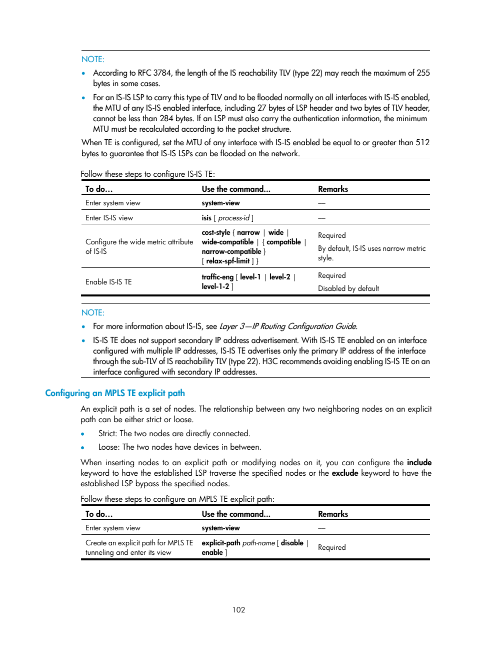 Configuring an mpls te explicit path | H3C Technologies H3C S10500 Series Switches User Manual | Page 113 / 395
