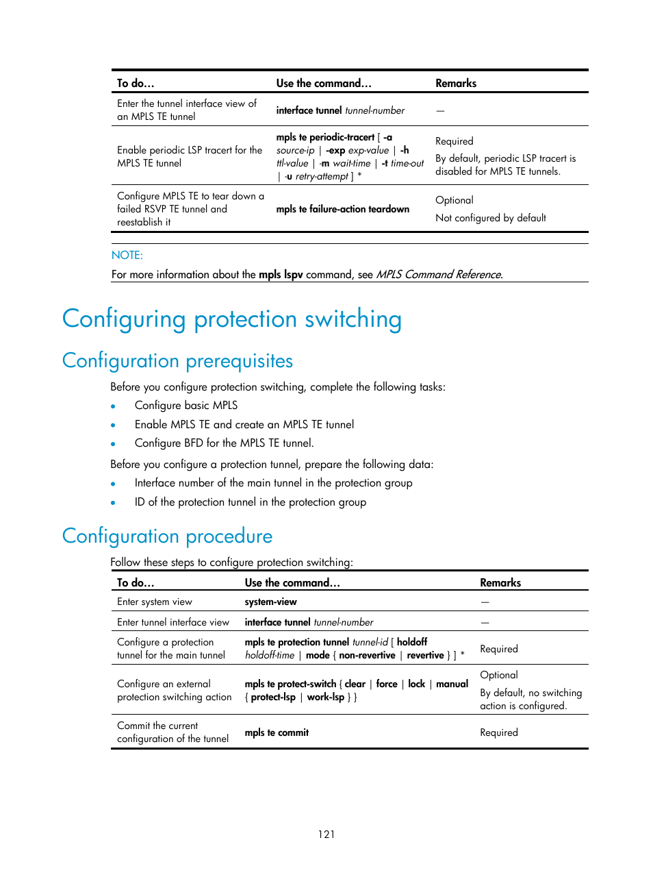 Configuring protection switching, Configuration prerequisites, Configuration procedure | H3C Technologies H3C S10500 Series Switches User Manual | Page 132 / 395