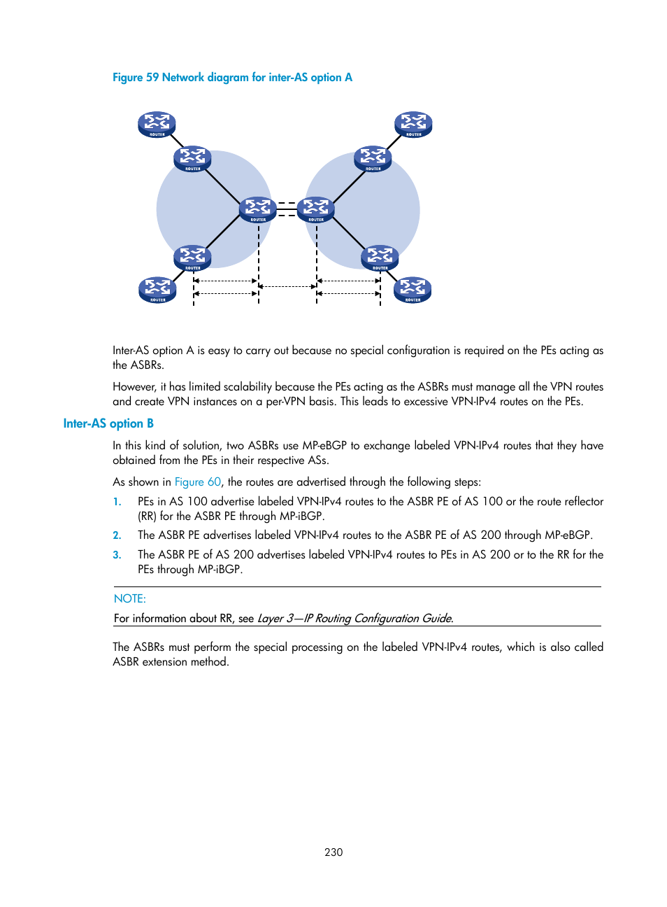 Inter-as option b | H3C Technologies H3C S10500 Series Switches User Manual | Page 241 / 395