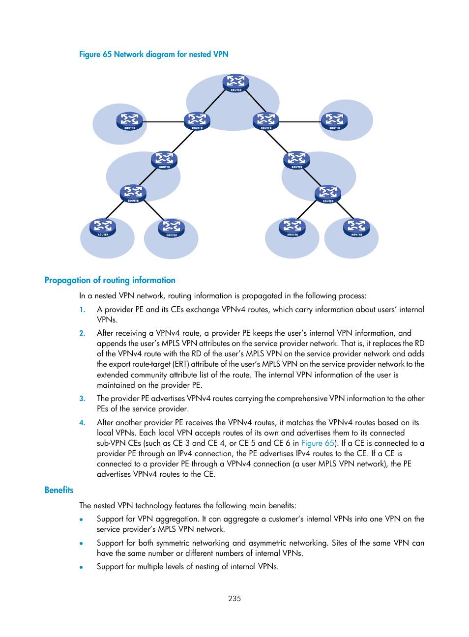 Propagation of routing information, Benefits | H3C Technologies H3C S10500 Series Switches User Manual | Page 246 / 395