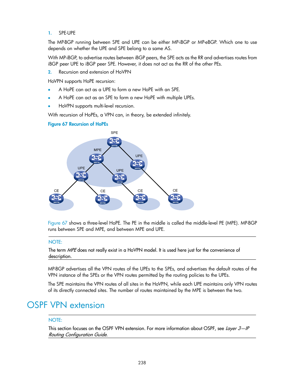 Ospf vpn extension | H3C Technologies H3C S10500 Series Switches User Manual | Page 249 / 395