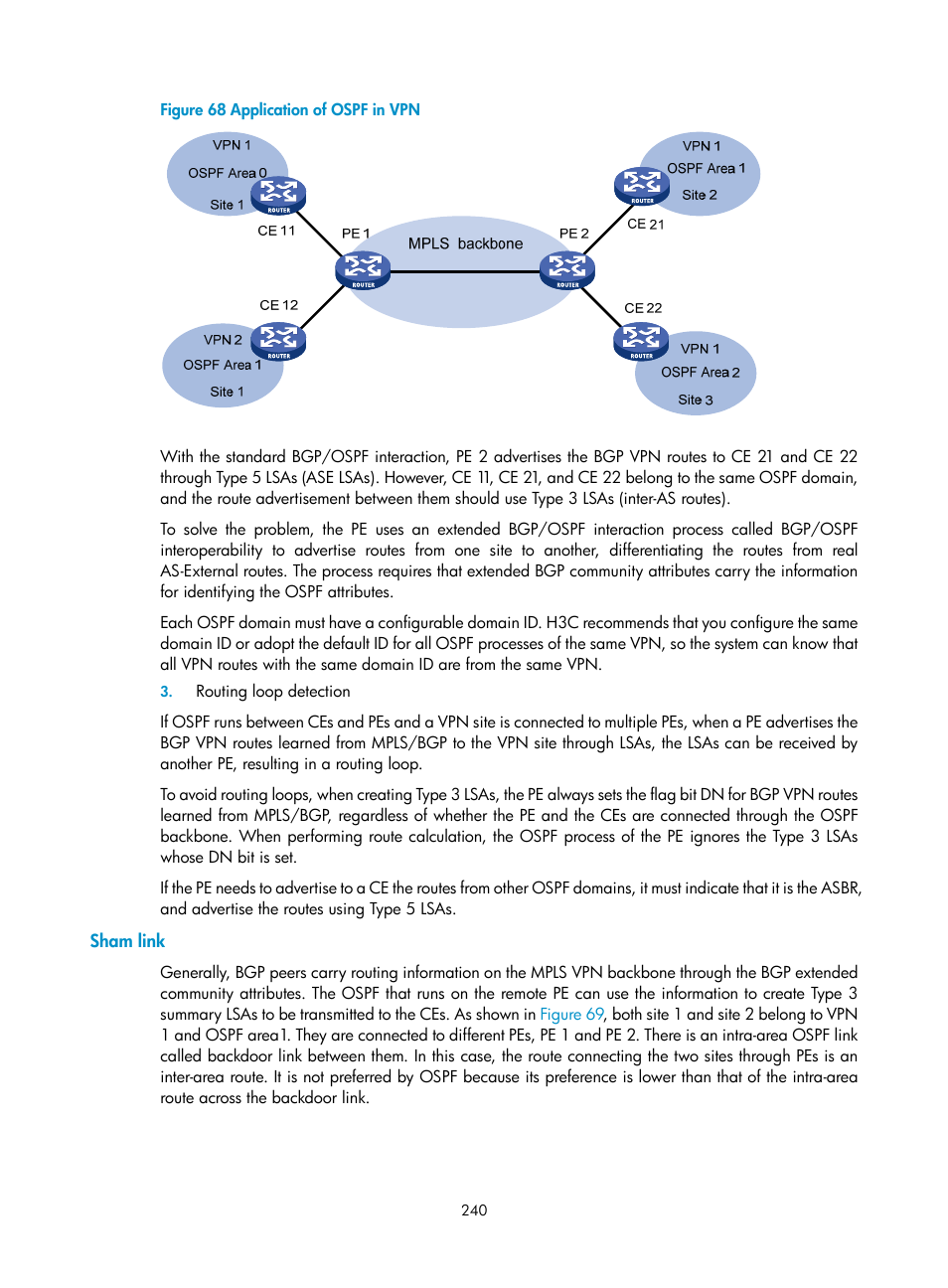 Sham link | H3C Technologies H3C S10500 Series Switches User Manual | Page 251 / 395