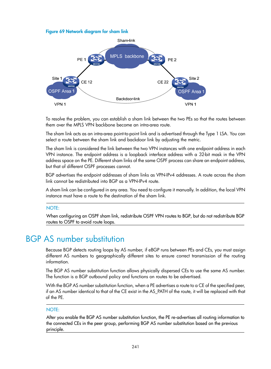 Bgp as number substitution | H3C Technologies H3C S10500 Series Switches User Manual | Page 252 / 395