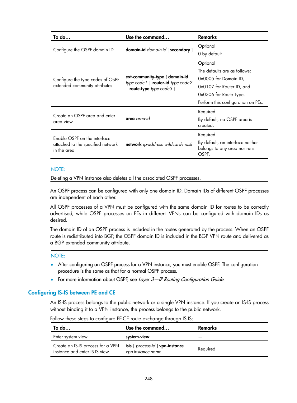 Configuring is-is between pe and ce | H3C Technologies H3C S10500 Series Switches User Manual | Page 259 / 395